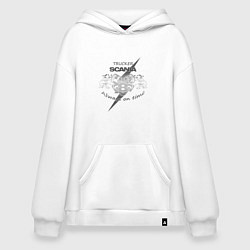 Толстовка-худи оверсайз Scania always on time, цвет: белый