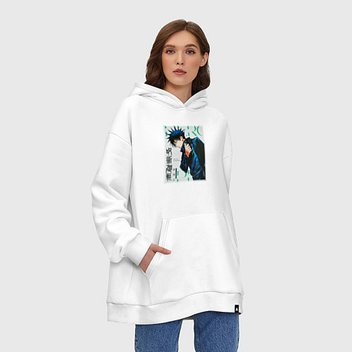 Худи оверсайз Мегуми фусигуро манга / Белый – фото 3