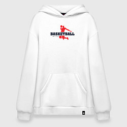 Толстовка-худи оверсайз Баскетбол моя жизнь, цвет: белый