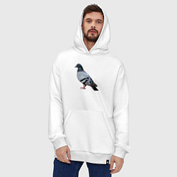 Толстовка-худи оверсайз Голубь сизый, цвет: белый — фото 2