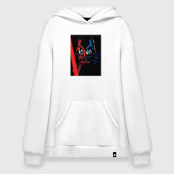 Толстовка-худи оверсайз Дарт вейдер с мечом, цвет: белый