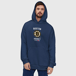 Толстовка-худи оверсайз Boston Bruins team NHL, цвет: тёмно-синий — фото 2
