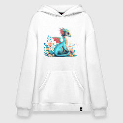Худи оверсайз Бирюзовый дракон