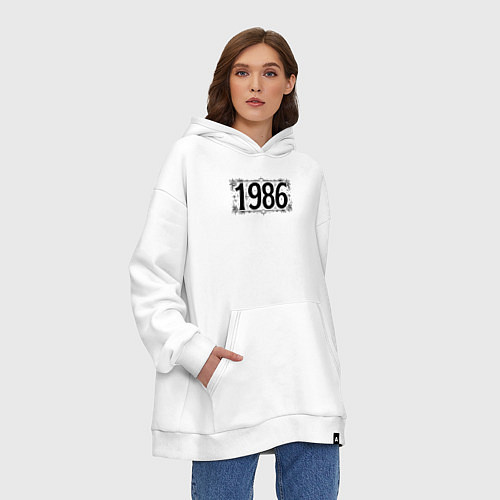 Худи оверсайз 1986 год в стиле ретро / Белый – фото 3