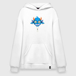 Толстовка-худи оверсайз Монстр за пазухой, цвет: белый