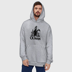 Толстовка-худи оверсайз Нефтяник у буровой установки, цвет: меланж — фото 2