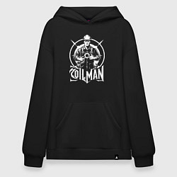 Толстовка-худи оверсайз Нефтяник с шестерёнкой, цвет: черный