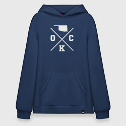 Толстовка-худи оверсайз OKC map, цвет: тёмно-синий