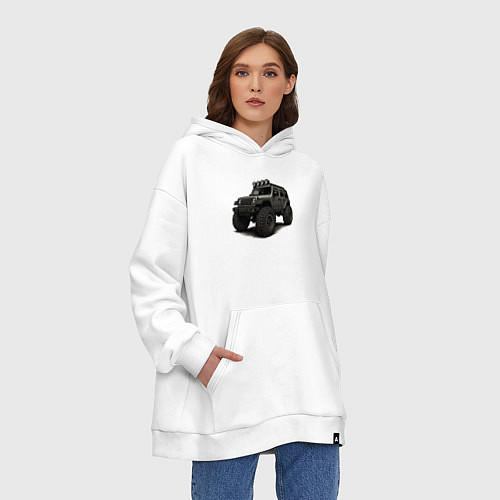 Худи оверсайз Черный внедорожник / Белый – фото 3