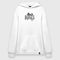 Толстовка-худи оверсайз Bones лого из дыма, цвет: белый