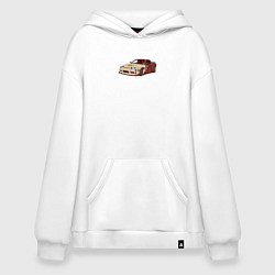 Толстовка-худи оверсайз Японская машина арт, цвет: белый