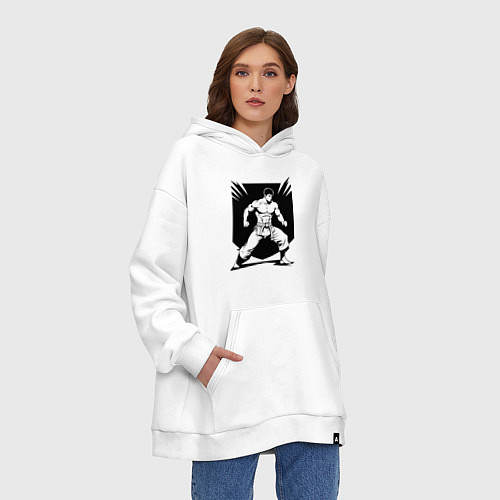 Худи оверсайз Аниме самбист / Белый – фото 3