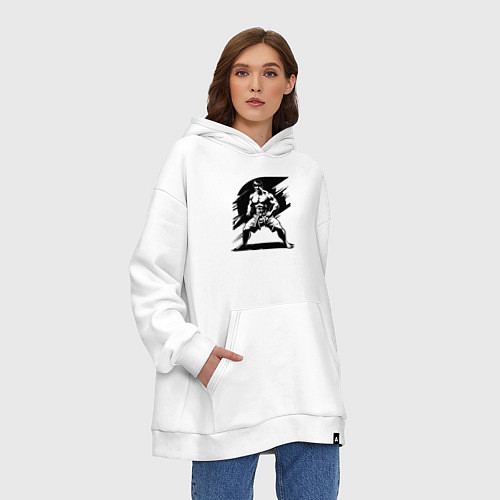 Худи оверсайз Мускулистый самбист / Белый – фото 3