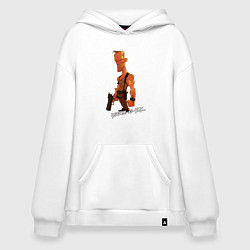 Толстовка-худи оверсайз Yippee-ki-yay - Джон Макклейн, цвет: белый