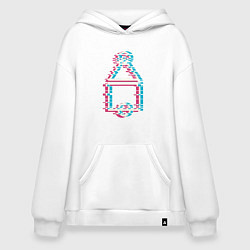 Толстовка-худи оверсайз Символы - игра в кальмара, цвет: белый