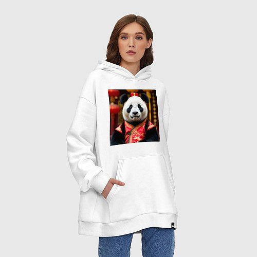 Худи оверсайз Императорская панда / Белый – фото 3