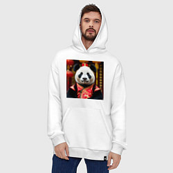 Толстовка-худи оверсайз Императорская панда, цвет: белый — фото 2