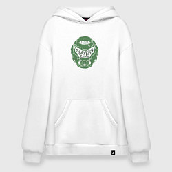 Толстовка-худи оверсайз Doom slayer logo, цвет: белый