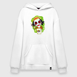Толстовка-худи оверсайз Пила весельчак, цвет: белый
