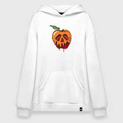 Толстовка-худи оверсайз Мёртвое яблочко, цвет: белый