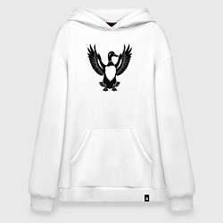 Толстовка-худи оверсайз Черная утка, цвет: белый