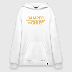 Толстовка-худи оверсайз Уэнсдей Camper in chief, цвет: белый