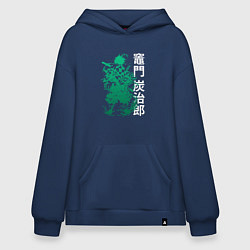 Худи оверсайз Клинок рассекающий демонов - зеленый