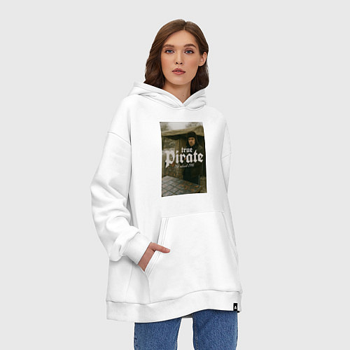 Худи оверсайз Настоящий пират из 90-х / Белый – фото 3