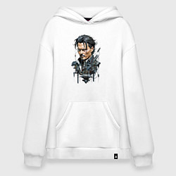 Толстовка-худи оверсайз Cyborg Johnny Depp, цвет: белый