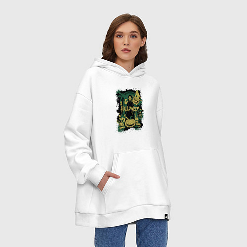 Худи оверсайз Уэнсдэй на хэллоуин / Белый – фото 3
