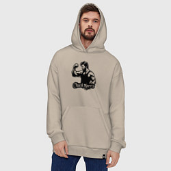 Толстовка-худи оверсайз Мускулистый Чак Норрис, цвет: миндальный — фото 2