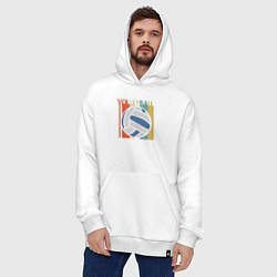 Толстовка-худи оверсайз Volleyball colors, цвет: белый — фото 2