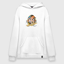 Толстовка-худи оверсайз Морячка, цвет: белый