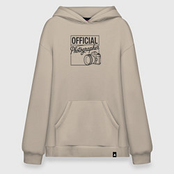 Толстовка-худи оверсайз Официальный фотограф, цвет: миндальный