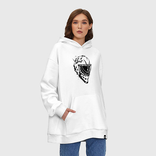Худи оверсайз Черная вратарская маска / Белый – фото 3