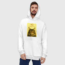 Толстовка-худи оверсайз Yo - Im Maine Coon, цвет: белый — фото 2