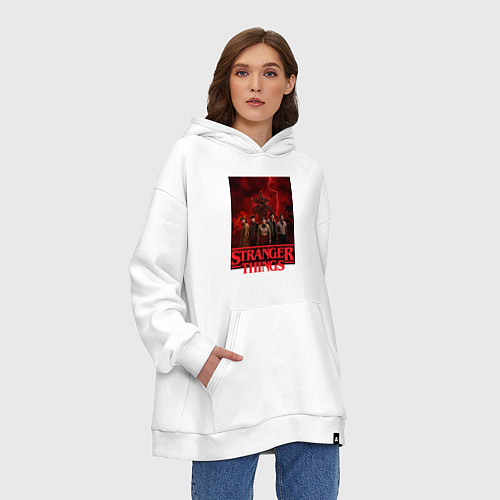 Худи оверсайз Пятеро и демогоргон Загадочные события финал / Белый – фото 3