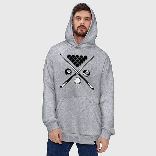 Худи оверсайз Бильярд (пул) / Меланж – фото 4