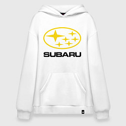Толстовка-худи оверсайз Subaru Logo, цвет: белый