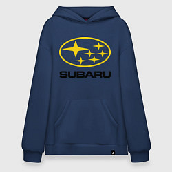 Толстовка-худи оверсайз Subaru Logo, цвет: тёмно-синий