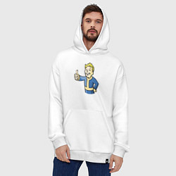 Толстовка-худи оверсайз Fallout vault boy, цвет: белый — фото 2