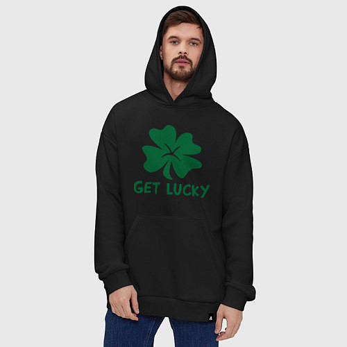 Худи оверсайз Get lucky / Черный – фото 4