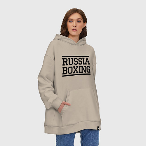 Худи оверсайз Russia boxing / Миндальный – фото 3