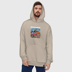 Толстовка-худи оверсайз Radiohead, цвет: миндальный — фото 2