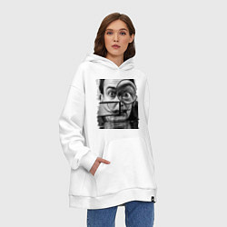 Толстовка-худи оверсайз Абстракция Дали, цвет: белый — фото 2