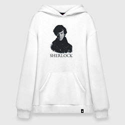Толстовка-худи оверсайз Sherlock Art, цвет: белый