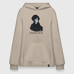 Толстовка-худи оверсайз Sherlock Art, цвет: миндальный