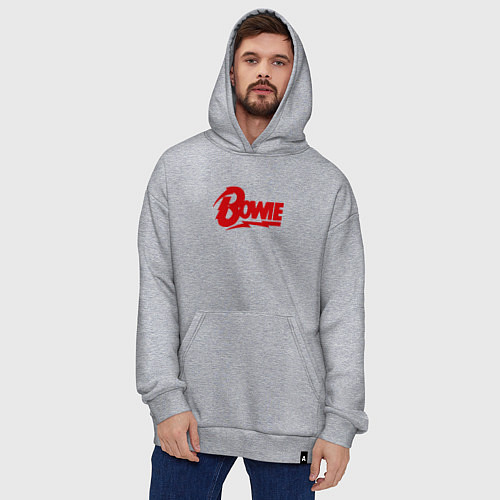 Худи оверсайз Bowie Logo / Меланж – фото 4