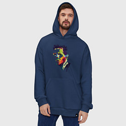 Толстовка-худи оверсайз Lionel Messi: fun-art, цвет: тёмно-синий — фото 2