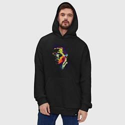 Толстовка-худи оверсайз Lionel Messi: fun-art, цвет: черный — фото 2